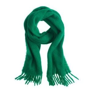 J. Crew Brushed Italian Wool Scarf Green